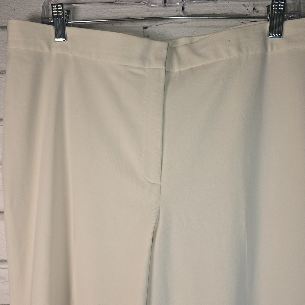 Jones New York Signature Ivory Dress Pants Lined Wide Leg Luxury Womens 14 Euc - Picture 3 of 6